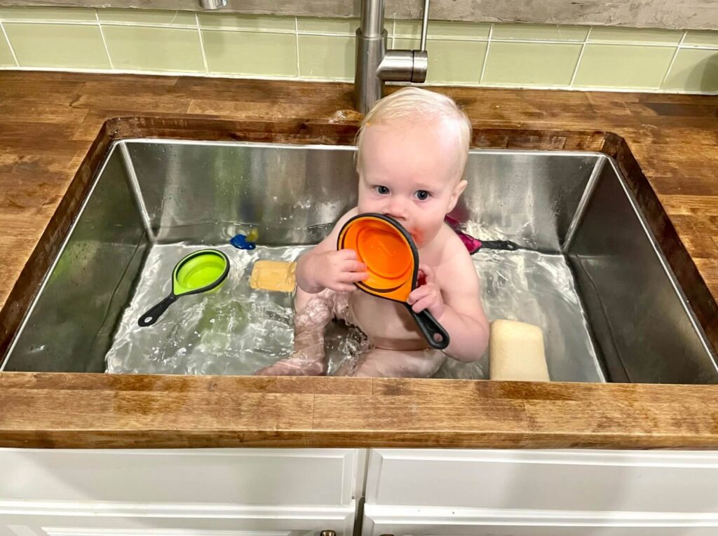 Baby in sink 