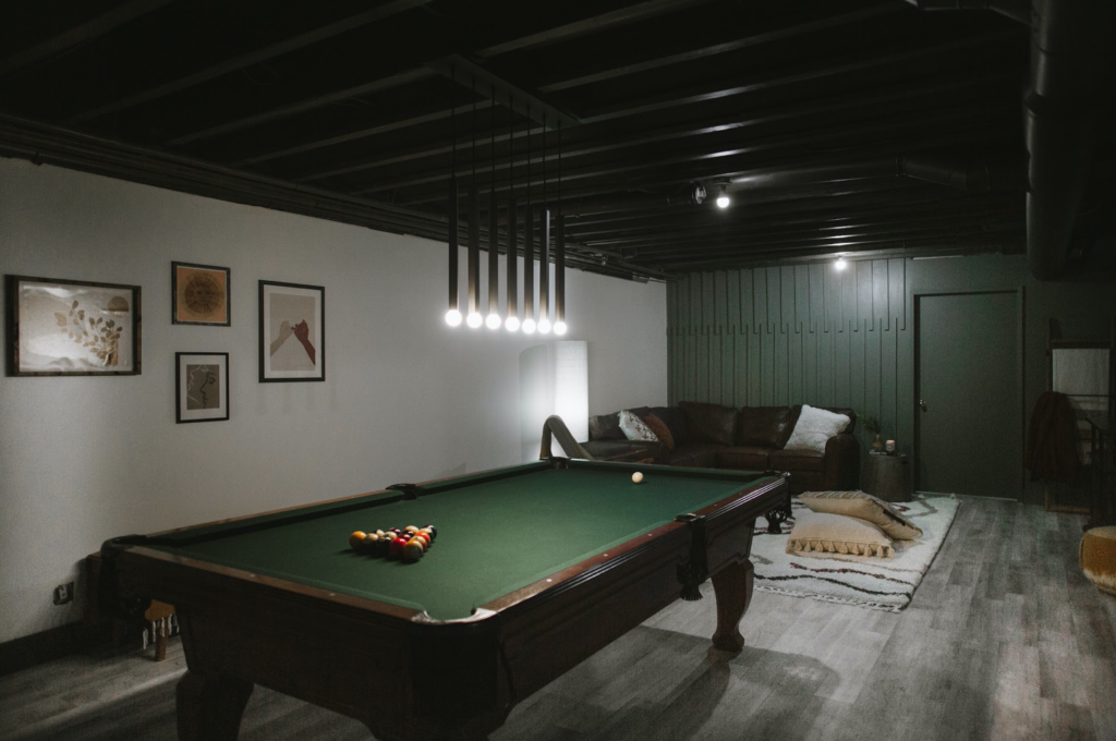 Painting the basement ceiling dark and moody Week Four One Room