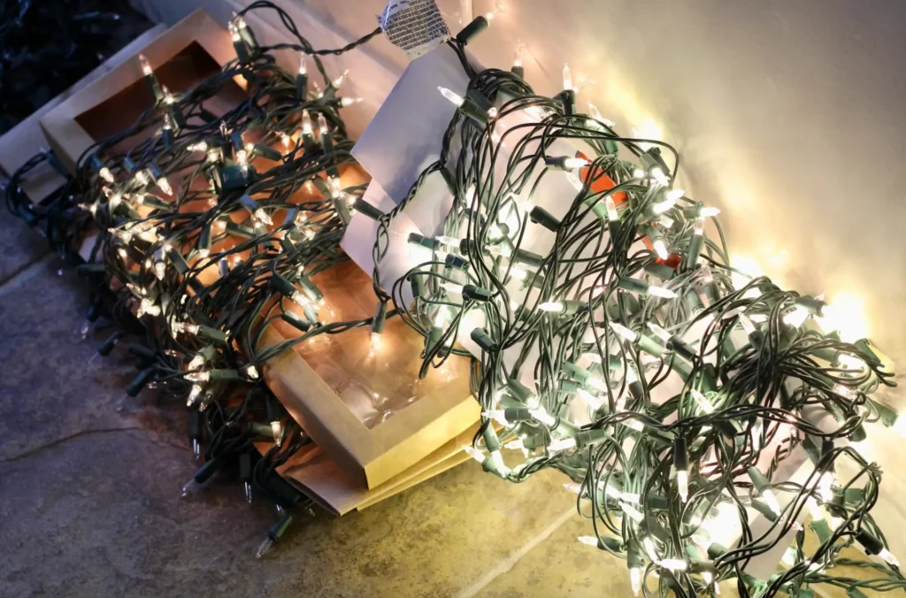 Checking Christmas Tree Lights