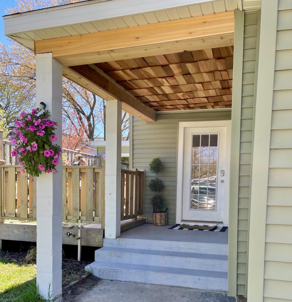 Front Porch Updated with Cedar Shakes