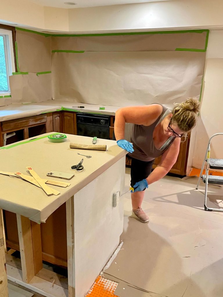 Painting kitchen cabinets with Pratt & Lambert paint