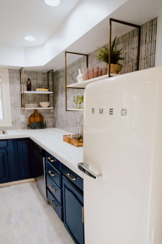 Modern Cottage Kitchen with Smeg fridge