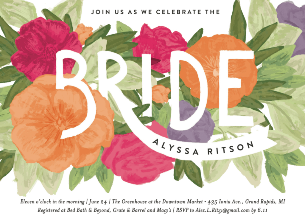 Image of a Garden Party Bridal shower invitation by Minted.