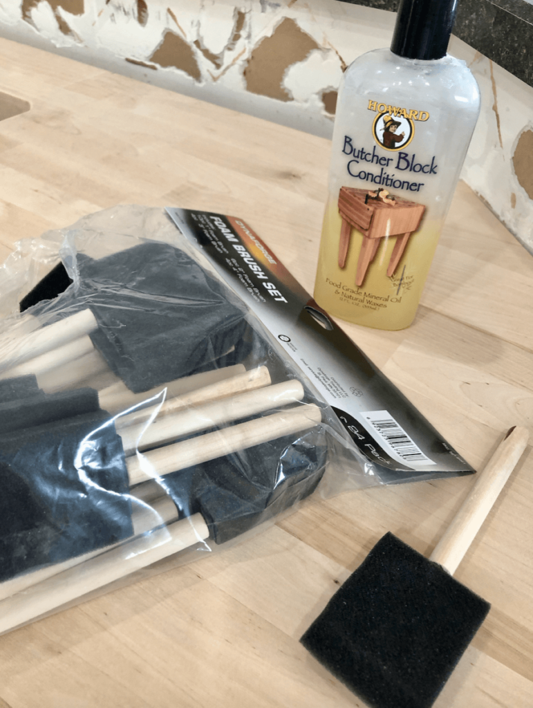 Butcher Block Conditioner and brushes.