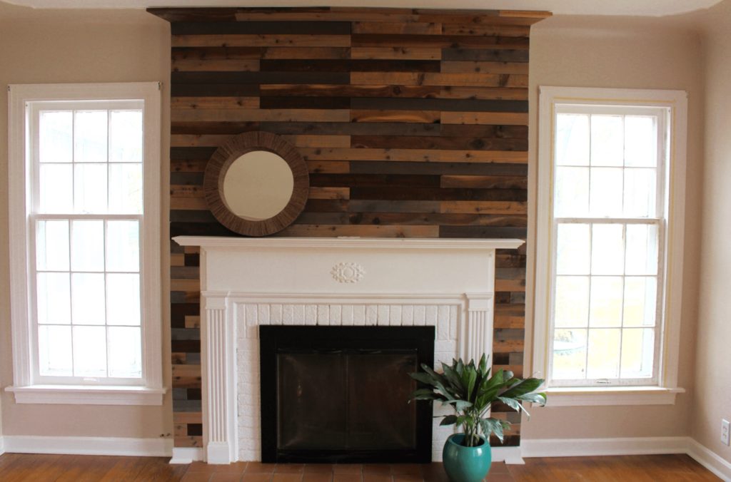 A Wood planked Fireplace