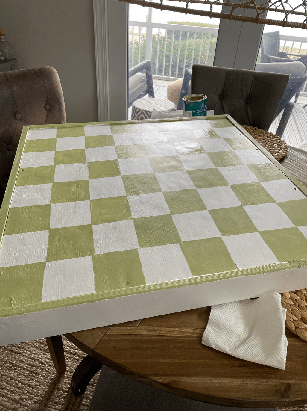 I made the cutest checkerboard table for the patio! - A Life Unfolding