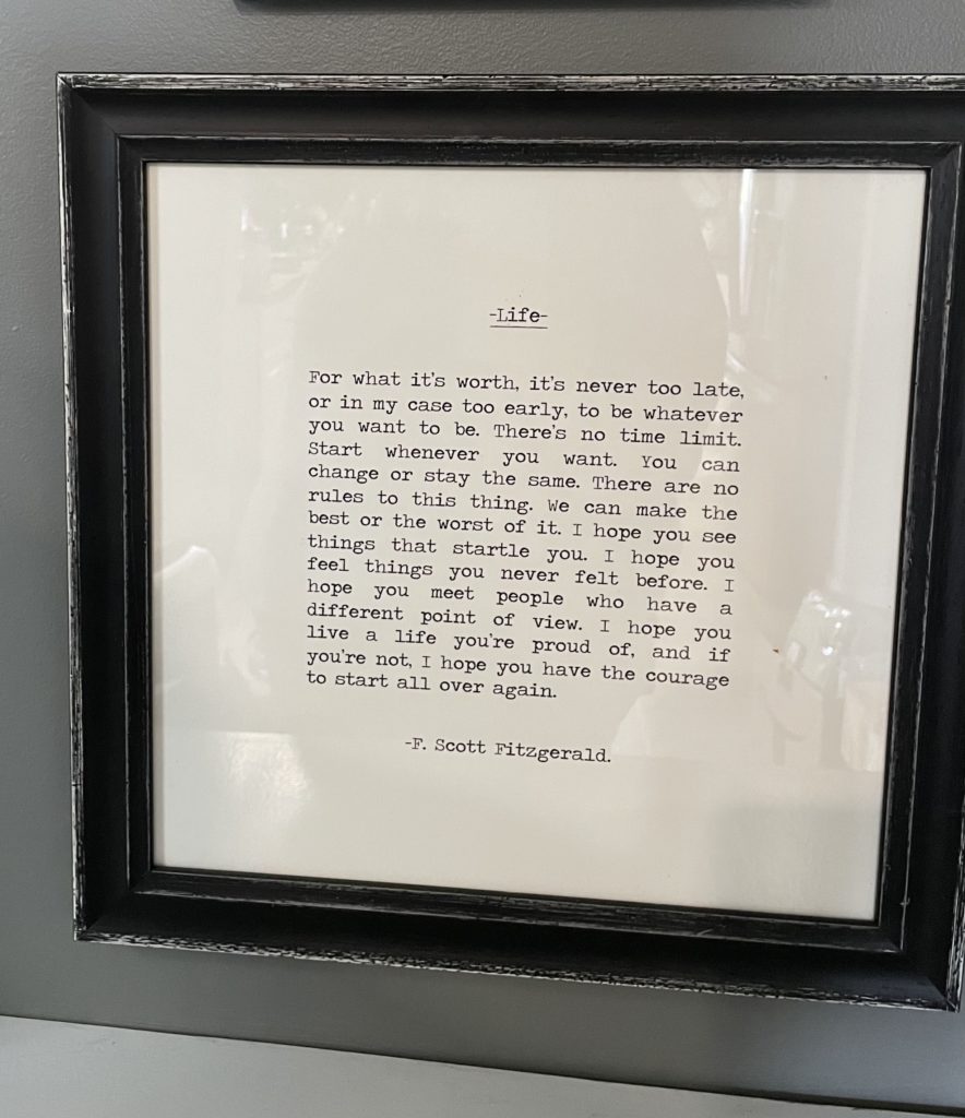 F. Scott Fitzgerald framed quote
