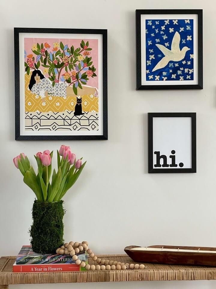Gallery wall featuring prints from Artfully Walls online.