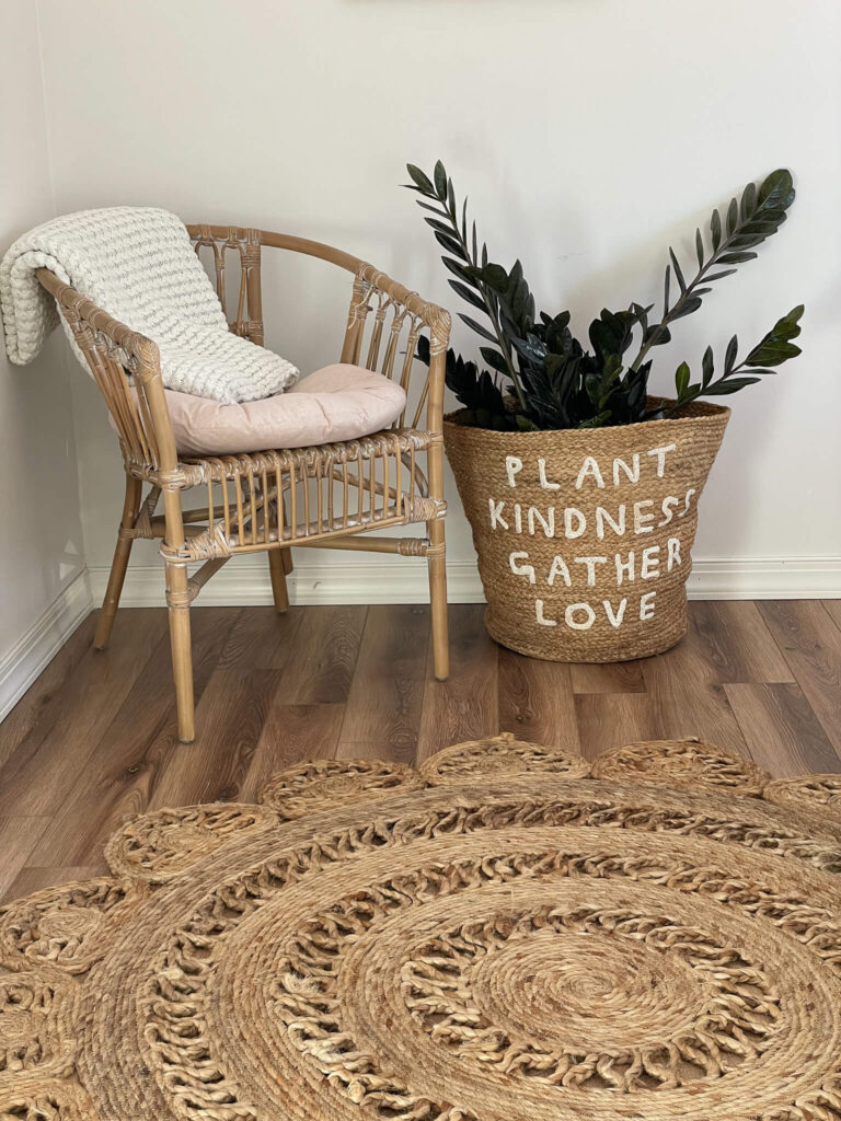 Plant Kindness Gather Love Jute basket.
