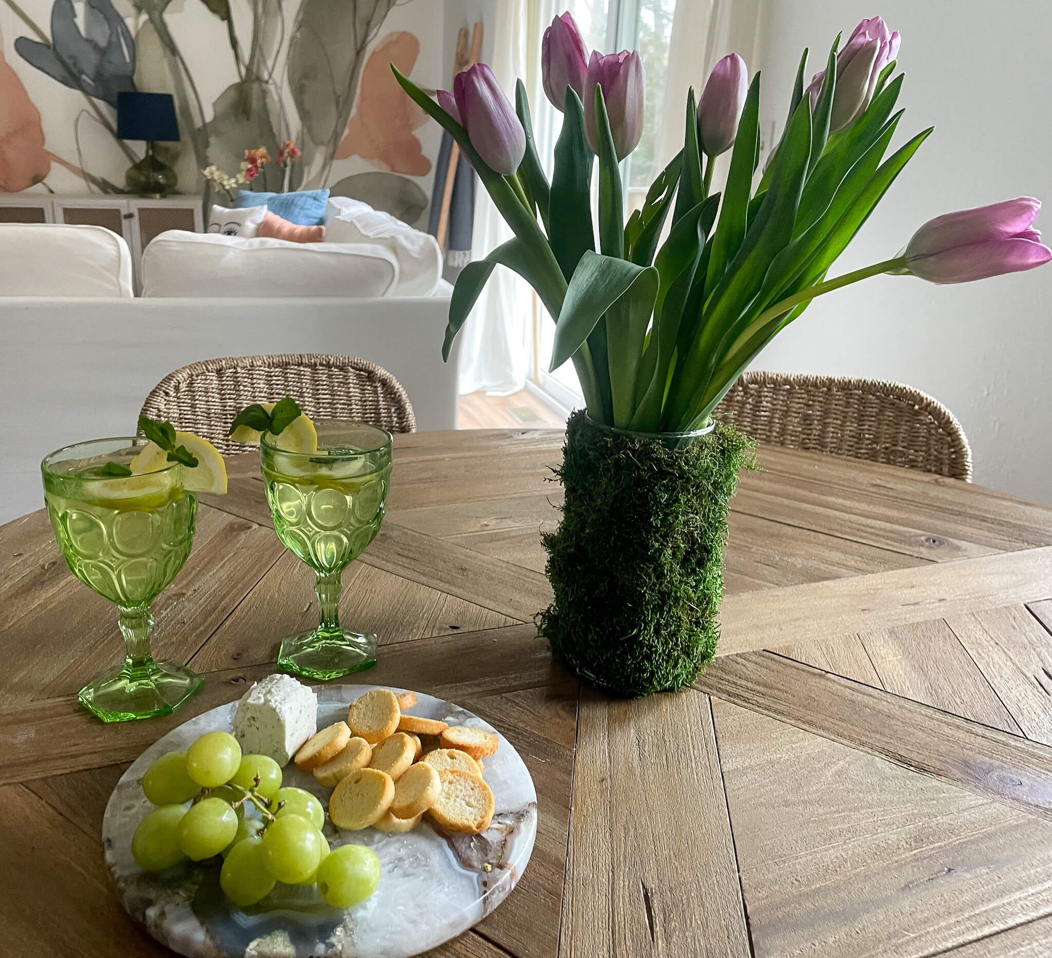 Refreshing Lemon-Lime Sangria for Spring dishes.