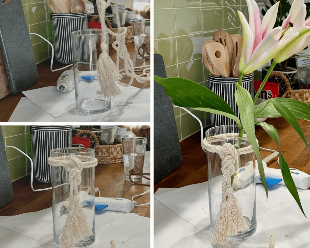 Series of pics showing DIY Boho Vase
