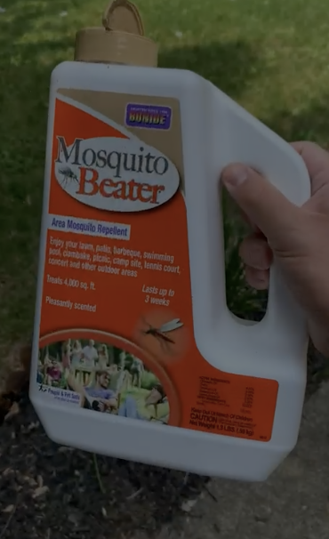Mosquito Beater Granules for repelling mosquitos. I live on a lake and these are the three things I swear by to get rid of mosquitos.