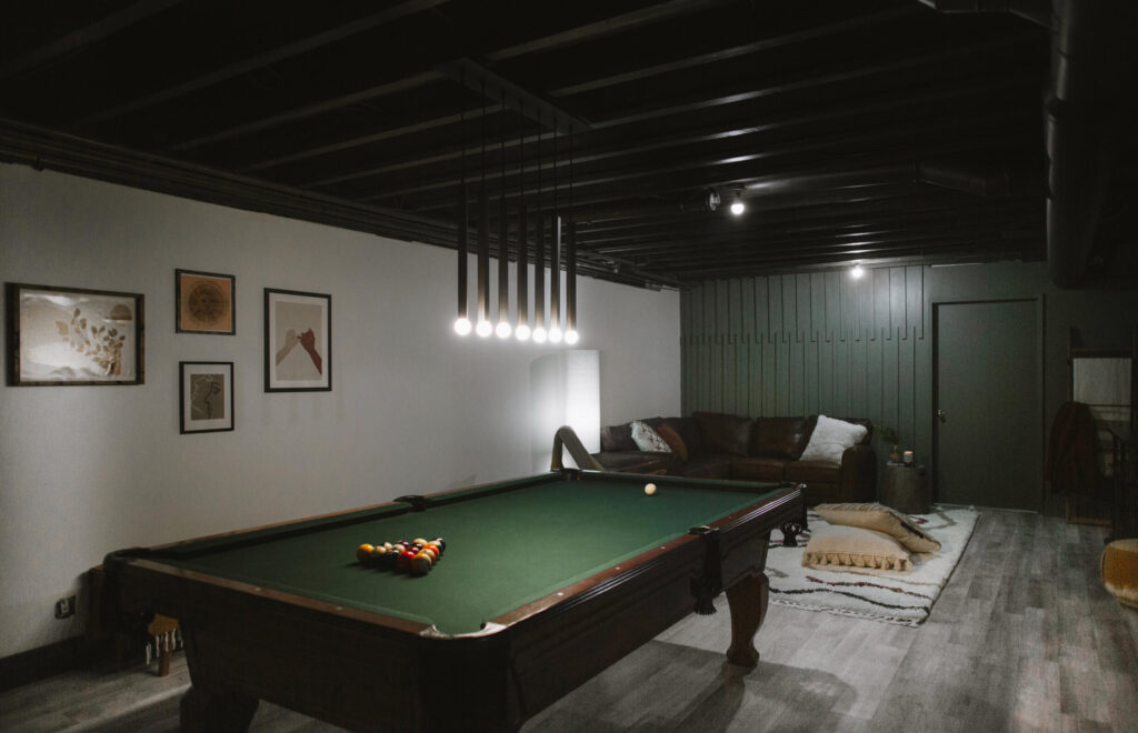 Pool Table and Renovated Basement into a Game Room