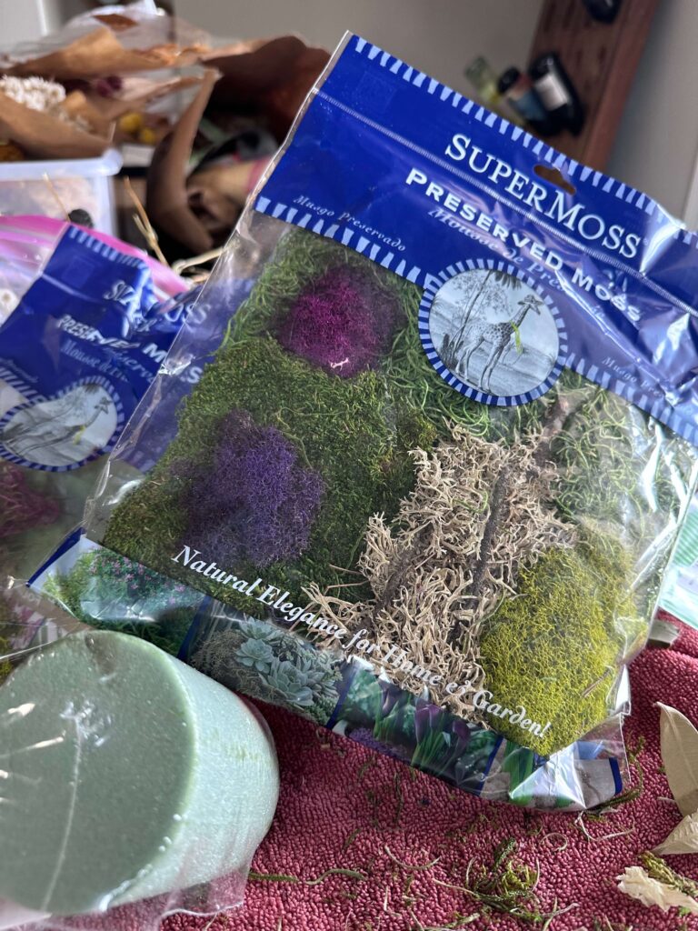 Moss Varieties for Making dried flowers and moss topiaries.