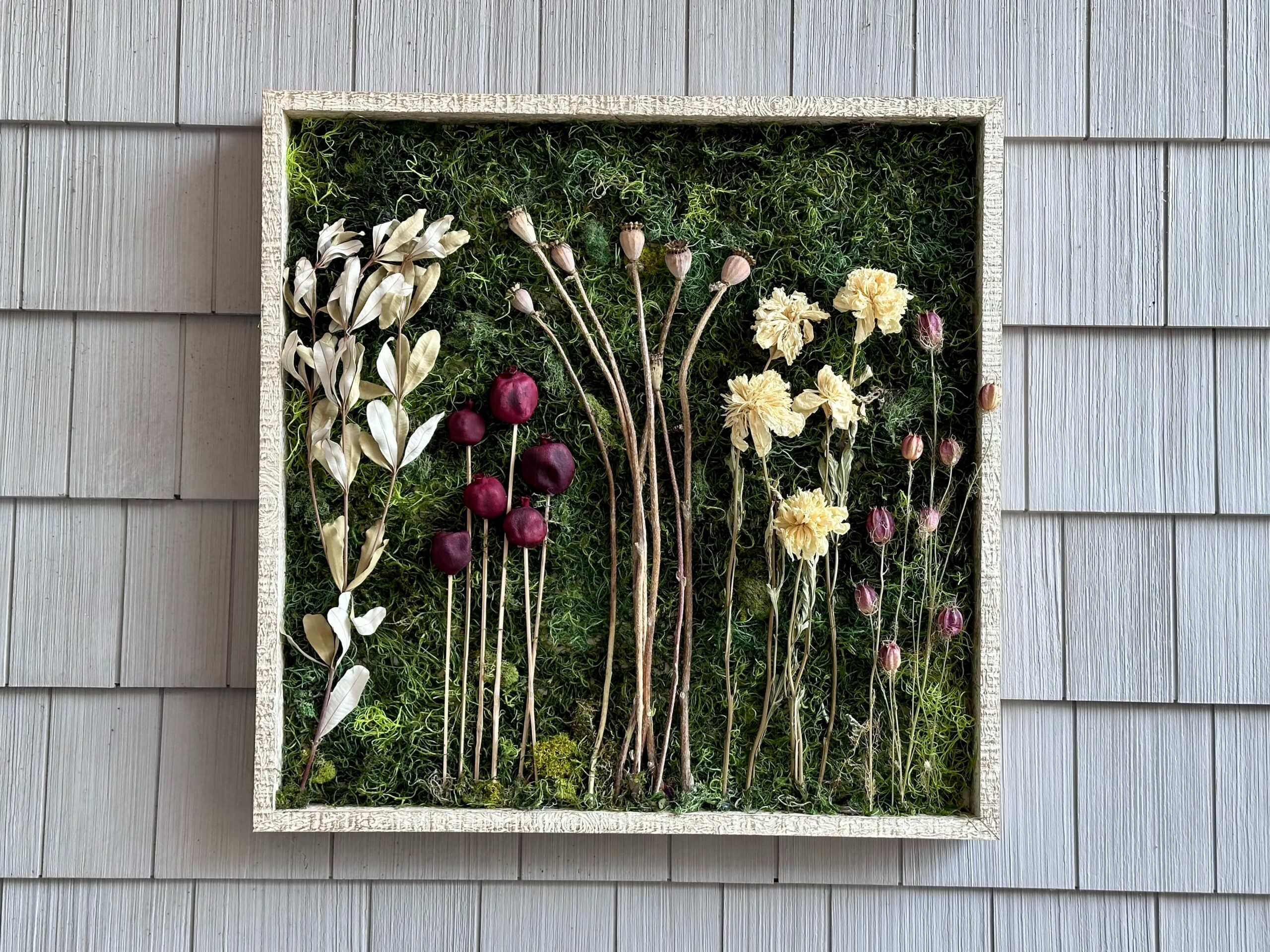 Dried Flower and Moss DIY Wall Art