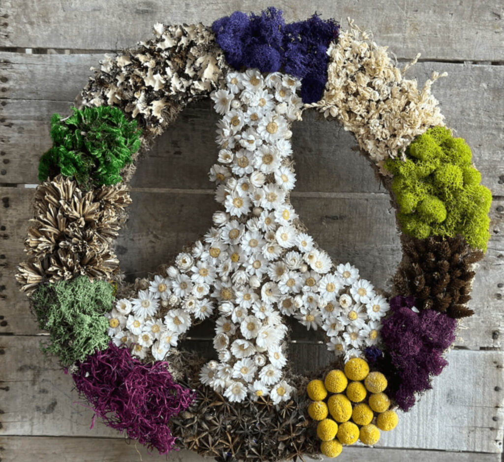 Dried Floral Peace Wreath