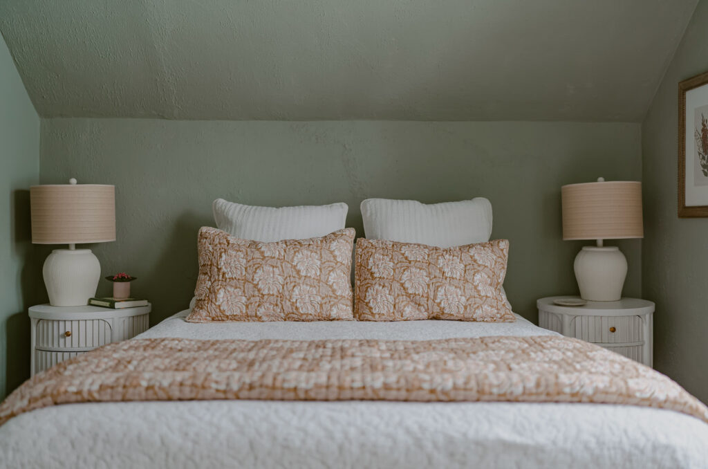 Cottage Bedroom painted SW Evergreen Fog