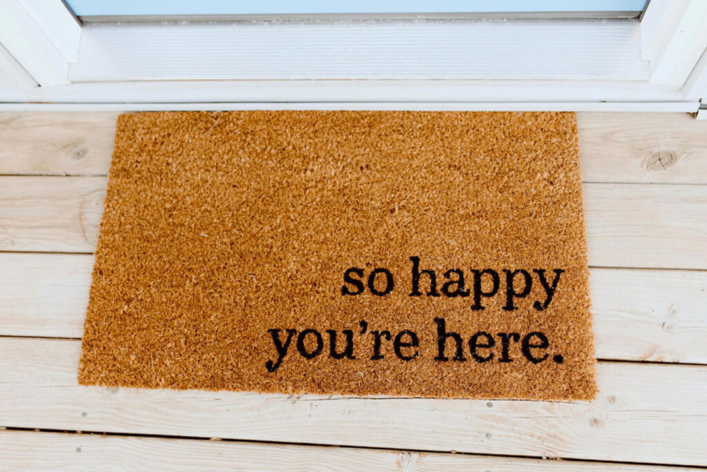 So Happy You're Here Doormat