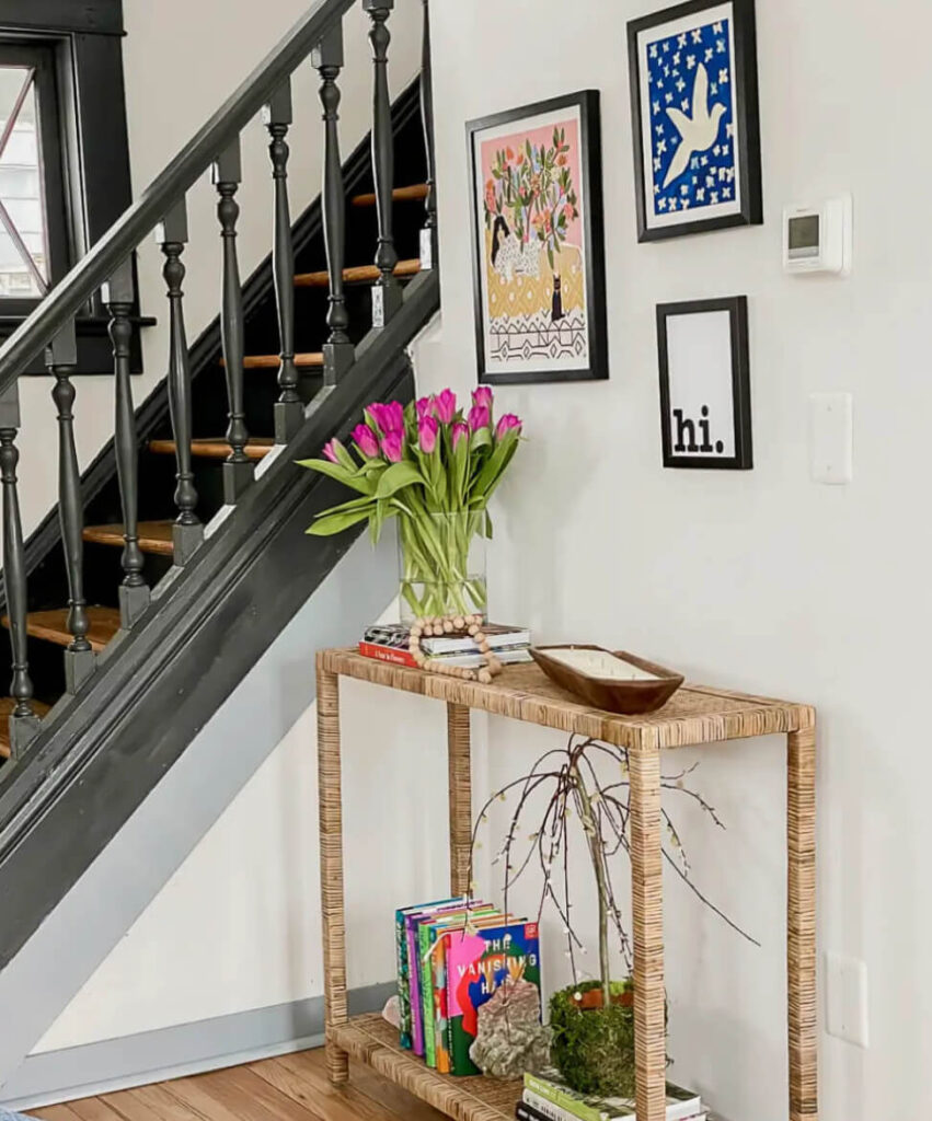 100 year old Stair Rails Painted SW Iron Ore.