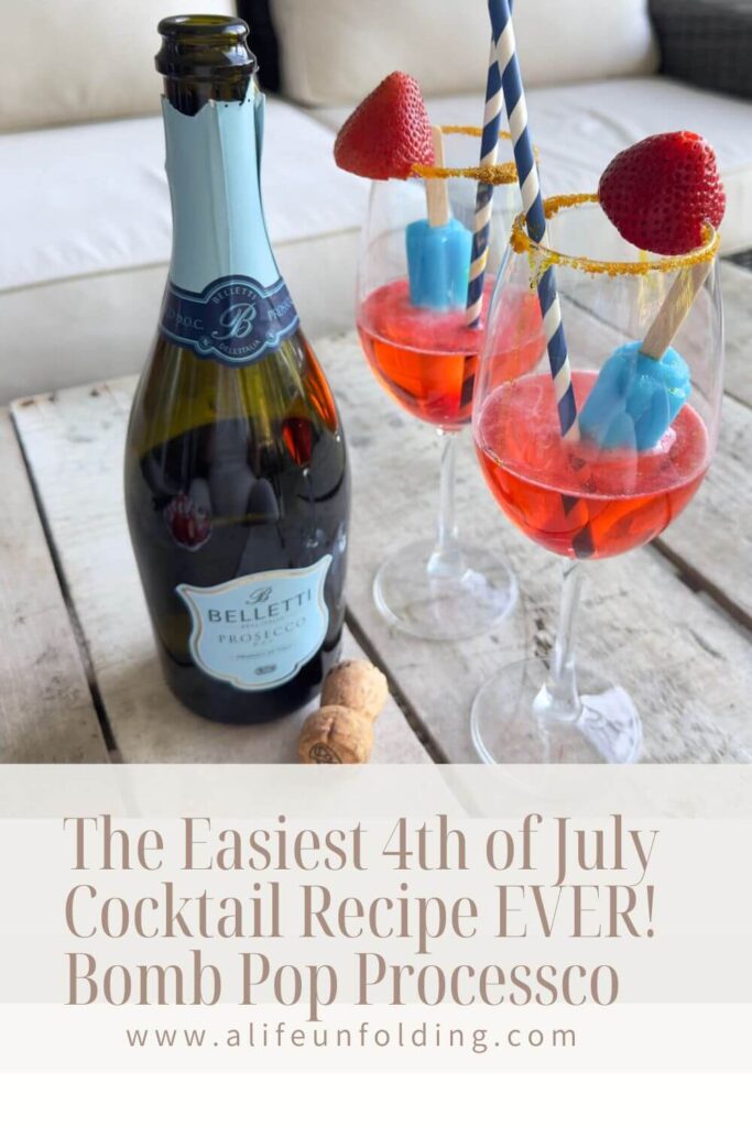 Bomb Pop Processco Cocktail for the 4th of July