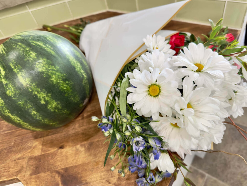 Create a Watermelon Vase Centerpiece for the 4th of July.