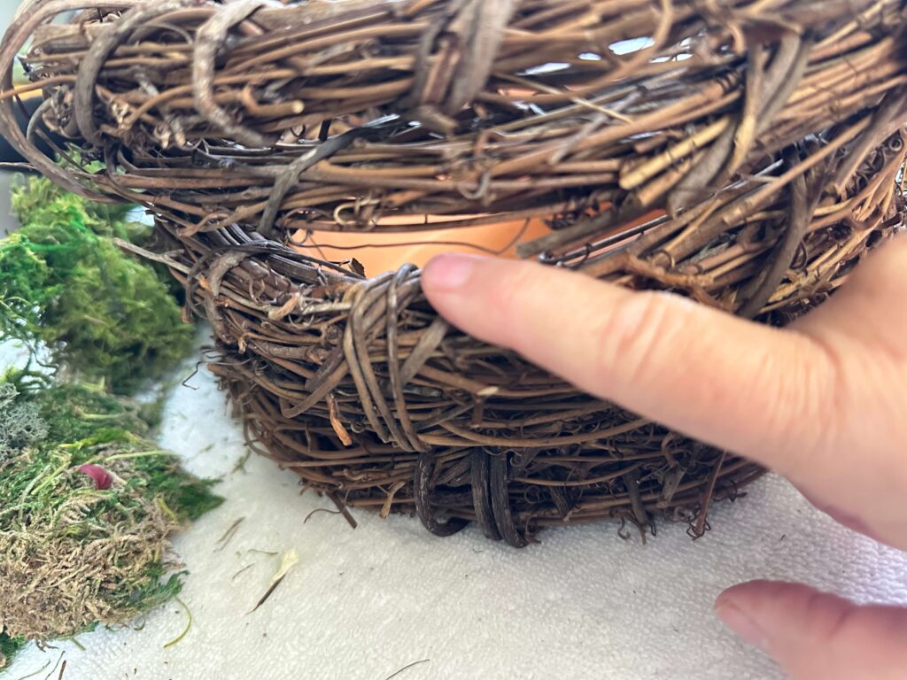 DIY a basket from Grapevine Wreaths.