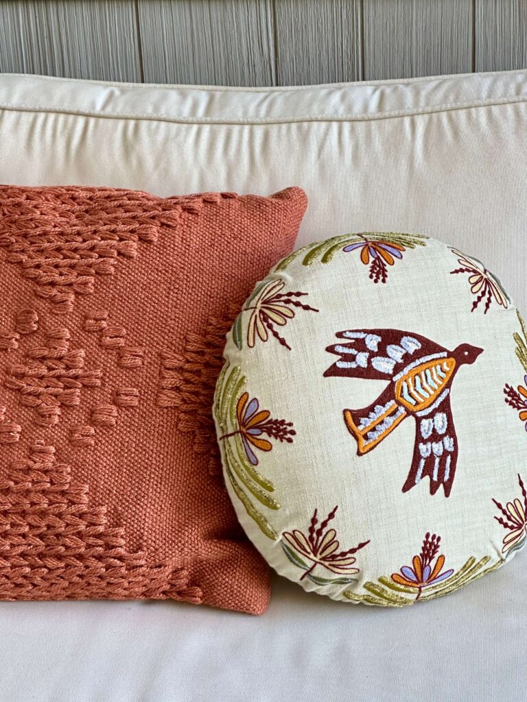 Fall Pillows for a Porch at the Lake house