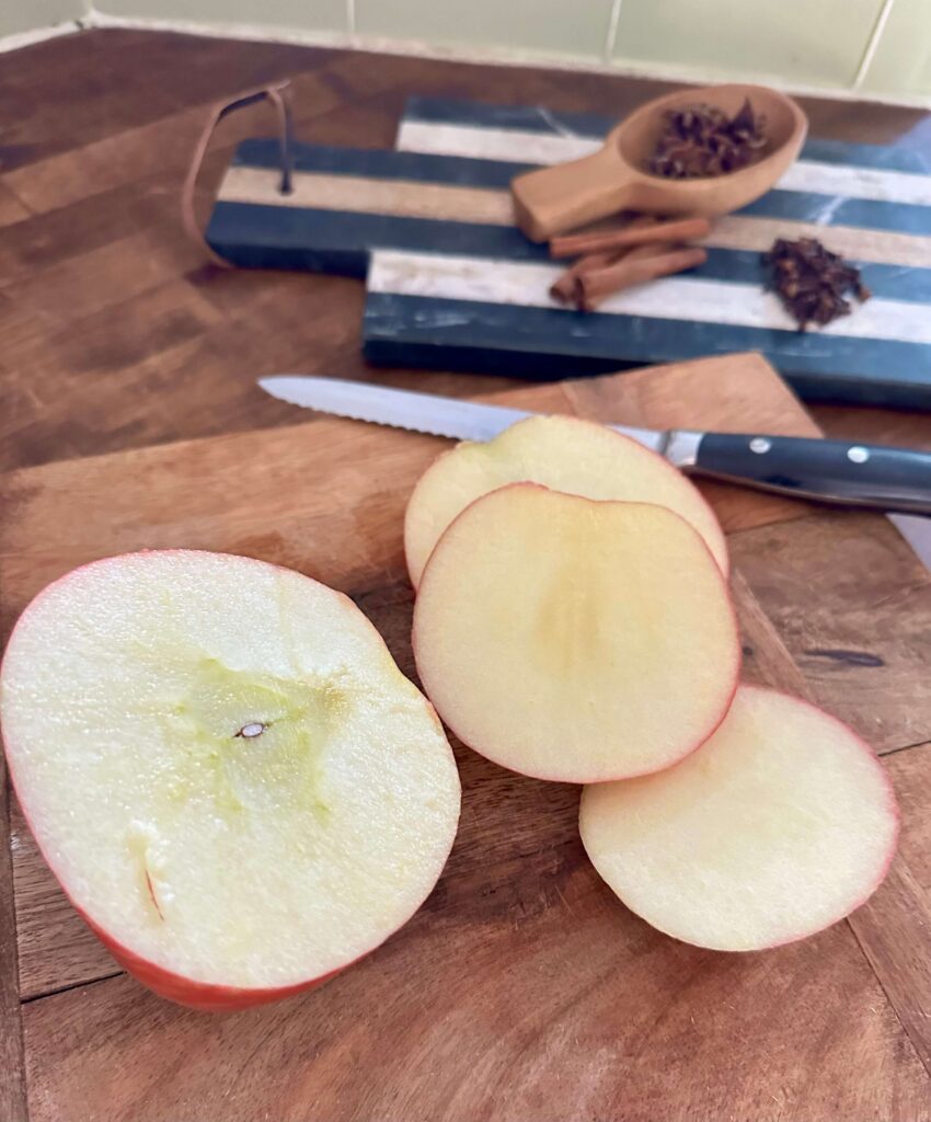 Sliced apples for a fall simmer pot