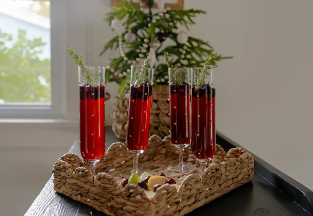 Cocktails at the Entryway for Holiday parties