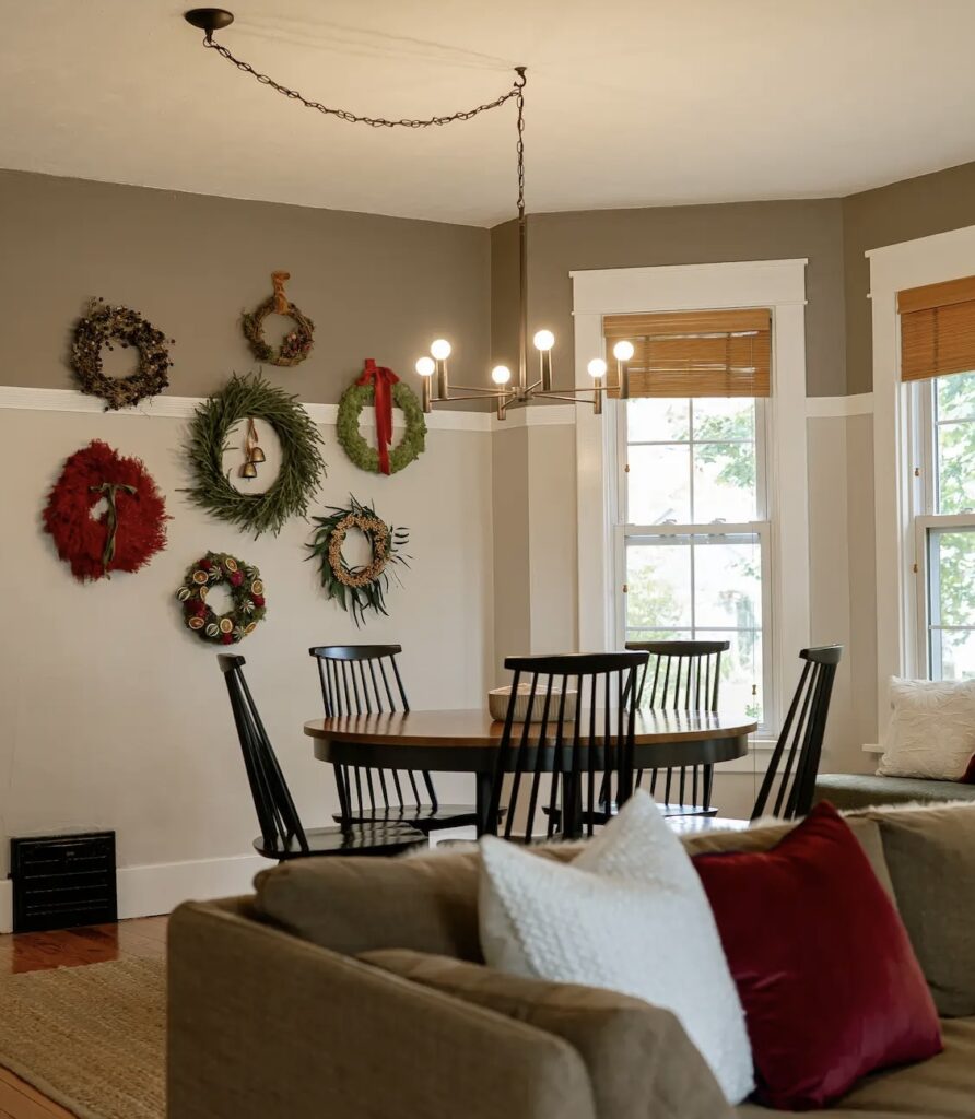 Wreath Wall in a dining space