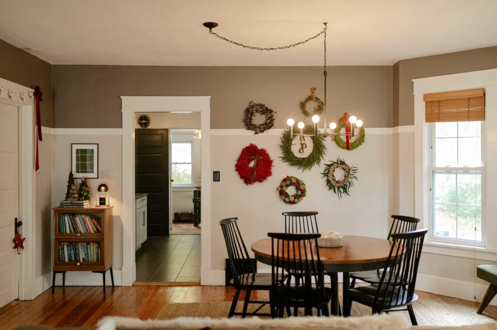 Wreath Wall in a Living Area