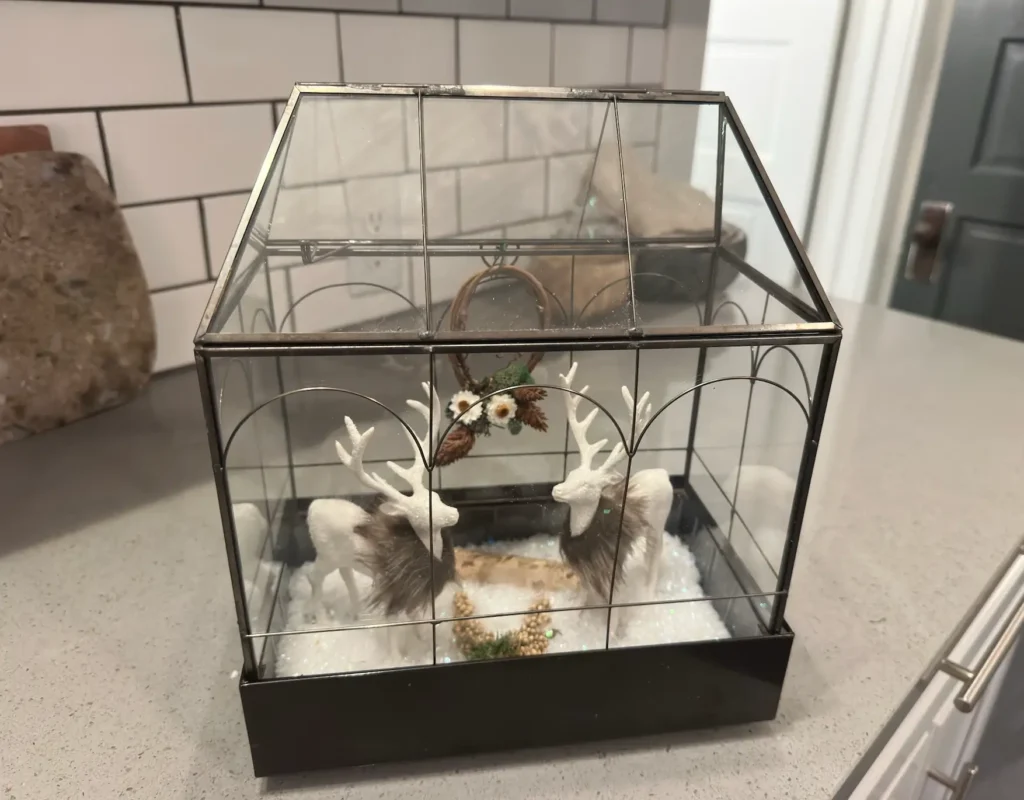 Terrainium decorated for Christmas.