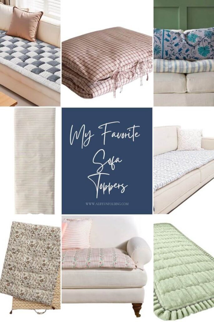 Round up of my Favorite Sofa Toppers for your couch.