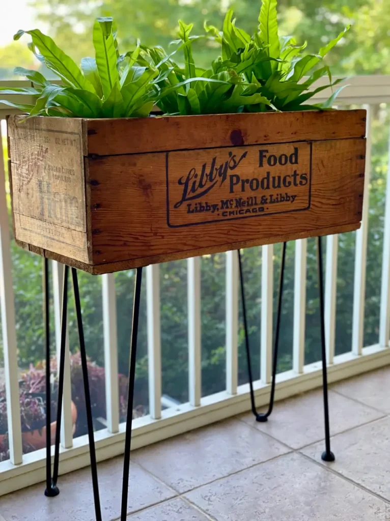 Vintage Libby's Crate made into a planter.
