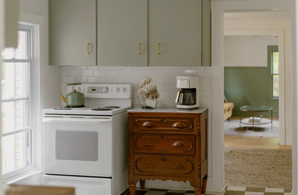Wood Dresser into a coffee bar.