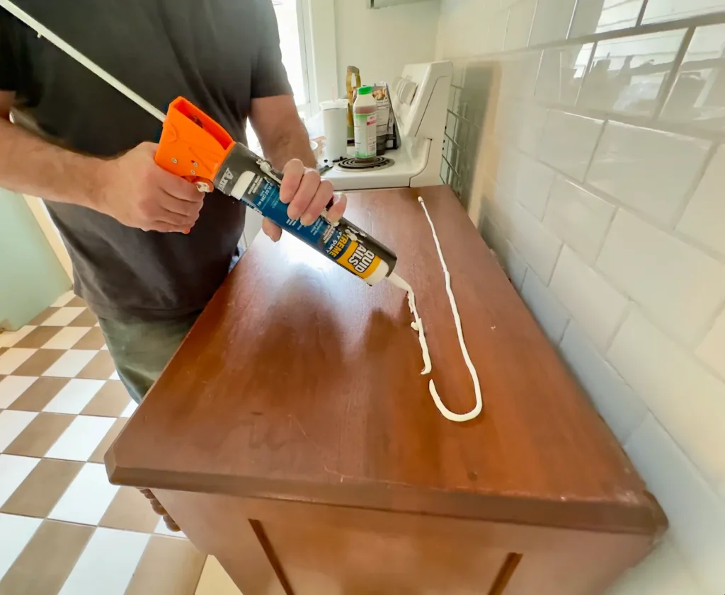 DIY a dresser into a Kitchen Cabinet with great storage!