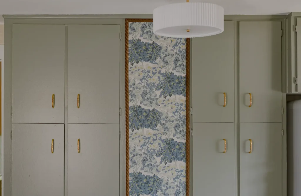 See how we refreshed our creamy white, vintage kitchen cabinets with SW 9132 Acacia Haze