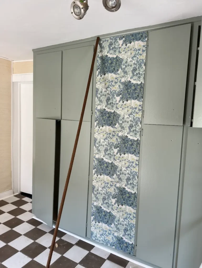 Pretty Peel-and-Stick Wallpaper Framed in a Kitchen.